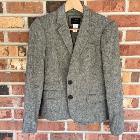 J. Crew Schoolboy Wool Blend Grey Blazer Size 6P - Picture 1 of 8
